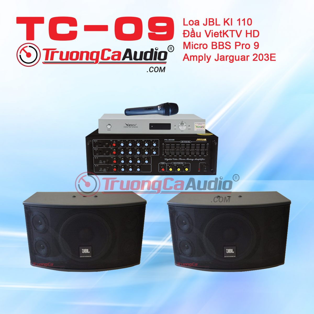 Dàn karaoke gia đình TC - 09 gồm những thiết bị chất lượng cao, dàn karaoke gia đình TC - 09 có tại trường ca audio