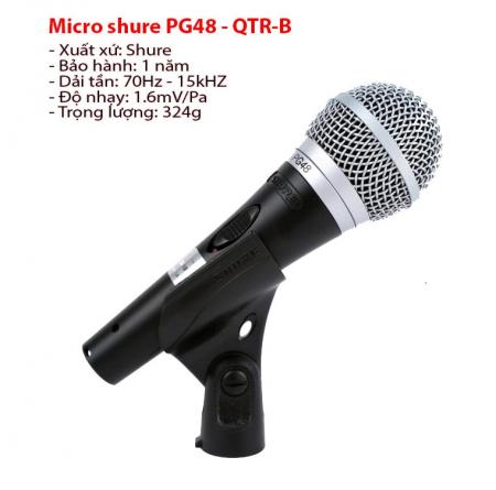 Micro Shure PG48 - QRT-B chính hãng - giá rẻ